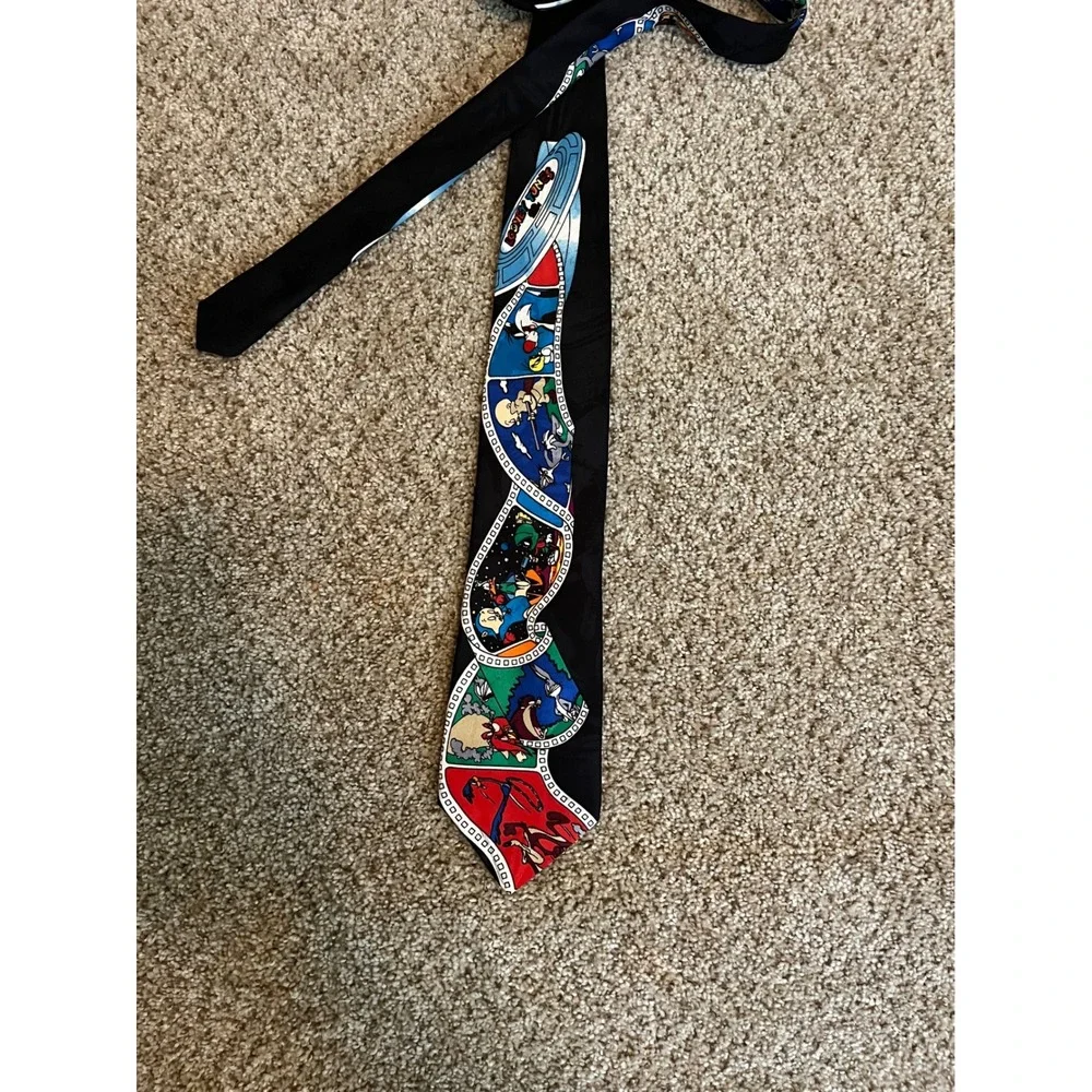 Looney Tunes Mania Men's Necktie OS Black Vintage 1993 Warner Bros Film Strip